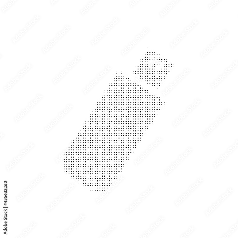 The flash drive symbol filled with black dots. Pointillism style. Vector illustration on white background The flash drive symbol filled with black dots. Pointillism style. Vector illustration on white background