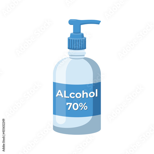 Alcohol 70% antiseptic medical design style icon symbol
