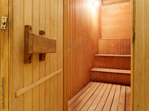spa treatments with a broom sauna in a wooden decoration