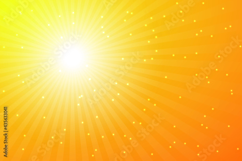 Abstract vector orange background. Sunbeam ullustration banner and poster. Hot backdrop with rays. photo