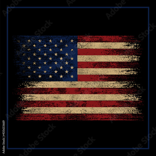 Vintage USA Flag created with vector format Can be used for digital printing and screen printing

