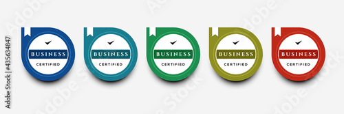 Certified digital badge logo design template. Future of IT certification for corporate project brand. Set modern icon vector illustration.