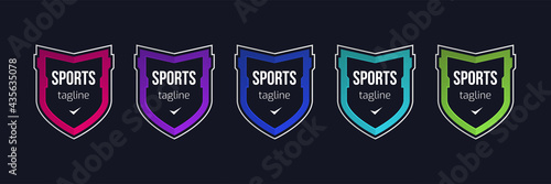 Esports shield logo badge design icon vector template