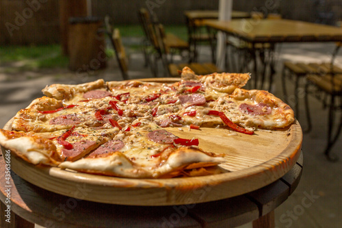 Wallpaper Mural pizza on a wooden table Torontodigital.ca