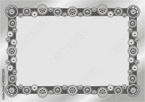 Vector template with protective mesh. To create certificates, diplomas, congratulations, plates and more. Silver (grayscale) theme.