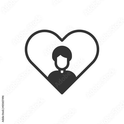 Heart Man Love Icon Or Logo Vector Illustration