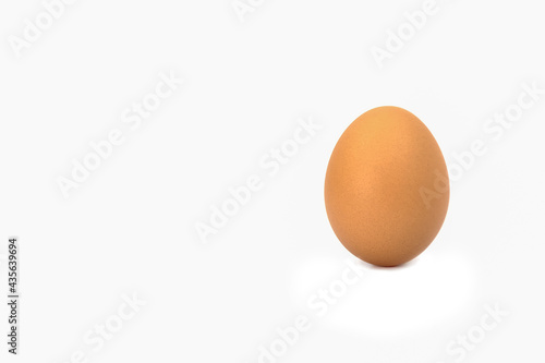 Beautiful clean chicken eggs on white background, space for text