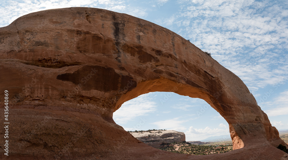 Panorama of huge natural arch