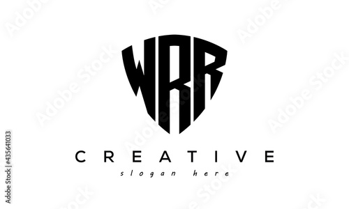 WRR letters creative logo with shield photo