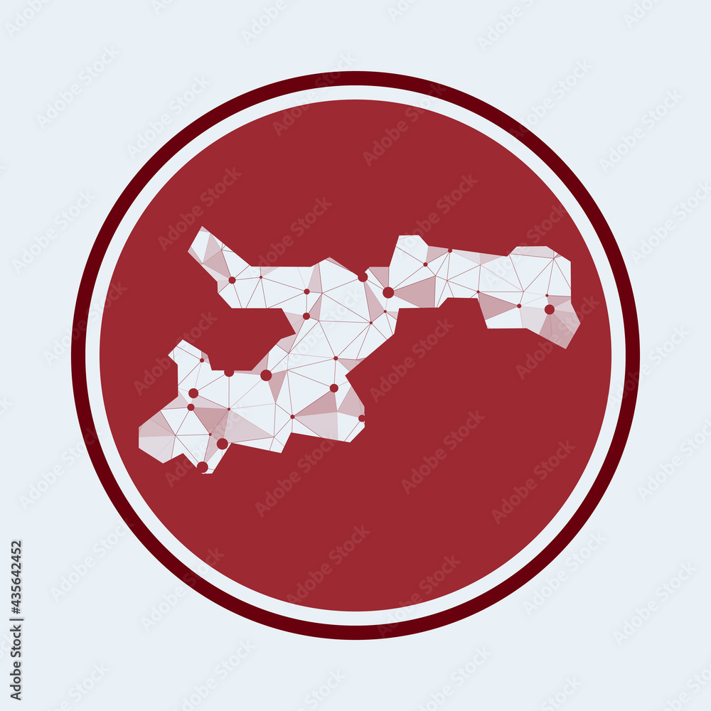 Norman Island icon. Trendy tech logo of the island. Geometric mesh round design. Technology, internet, network, telecommunication concept. Vector illustration. Norman Island icon. Trendy tech logo of the island. Geometric mesh round design. Technology, internet, network, telecommunication concept. Vector illustration.