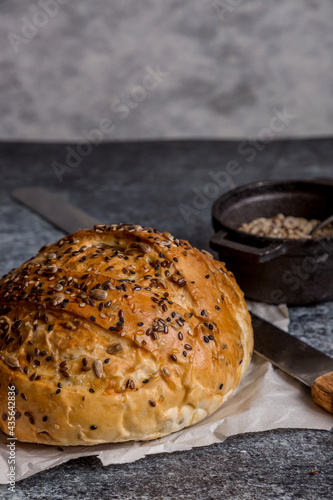 homemade bread with seeds ready to eat