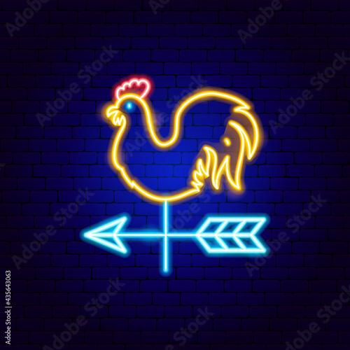 Rooster Weathervane Neon Sign