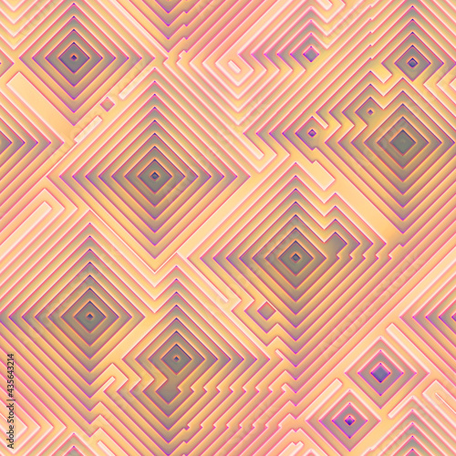 Abstract geometric seamless pattern. 3D blocks. Futuristic design. 