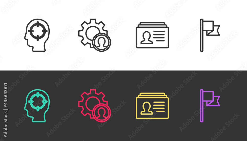 Set line Head hunting, , Resume and Location marker on black and white. Vector Set line Head hunting, , Resume and Location marker on black and white. Vector