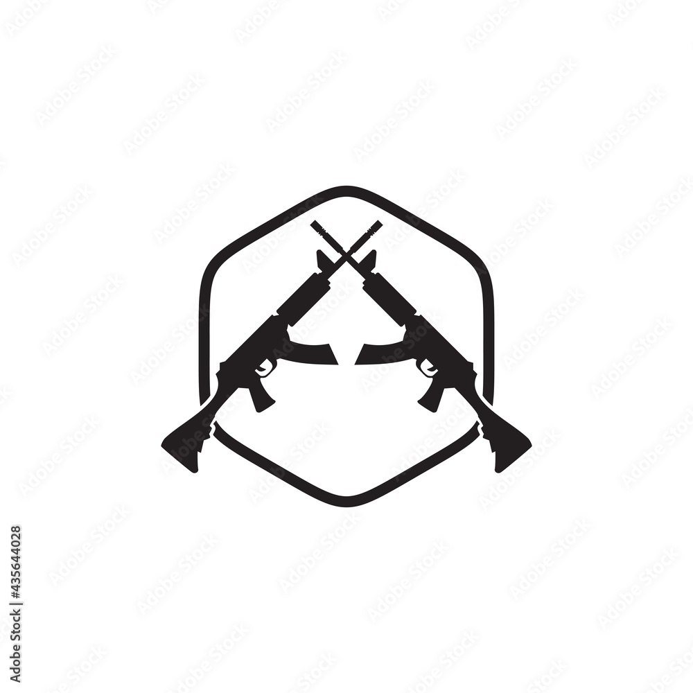 Machine gun logo design template Machine gun logo design template