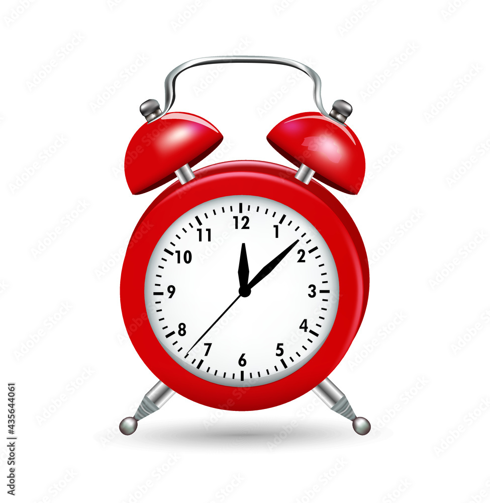 Red realistic clock, vector illustration Red realistic clock, vector illustration