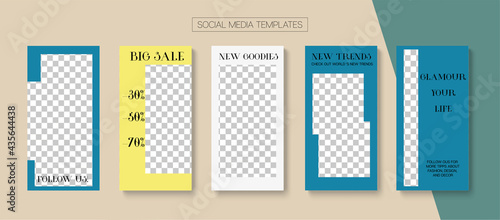 Social Stories Cool Vector Layout.