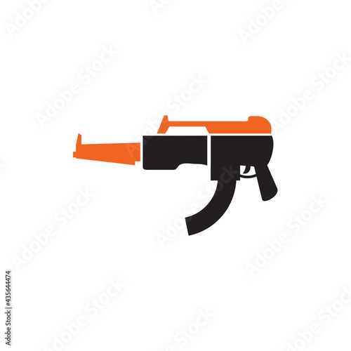 Machine gun logo design template