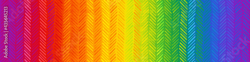 Grunge seamless texture with chevron pattern, rainbow color, banner, 3d illustration