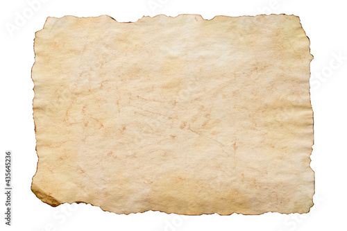 old brown grunge paper isolated on white background