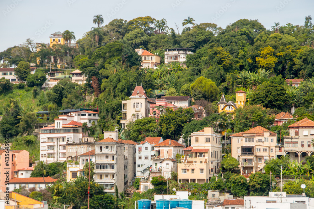 neighborhood of santa teresa seen from downtown rio de janeiro in brazil.
