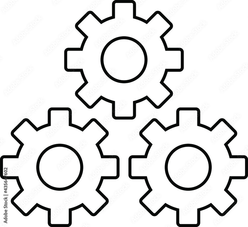 Cogwheel gear mechanism vector settings icon