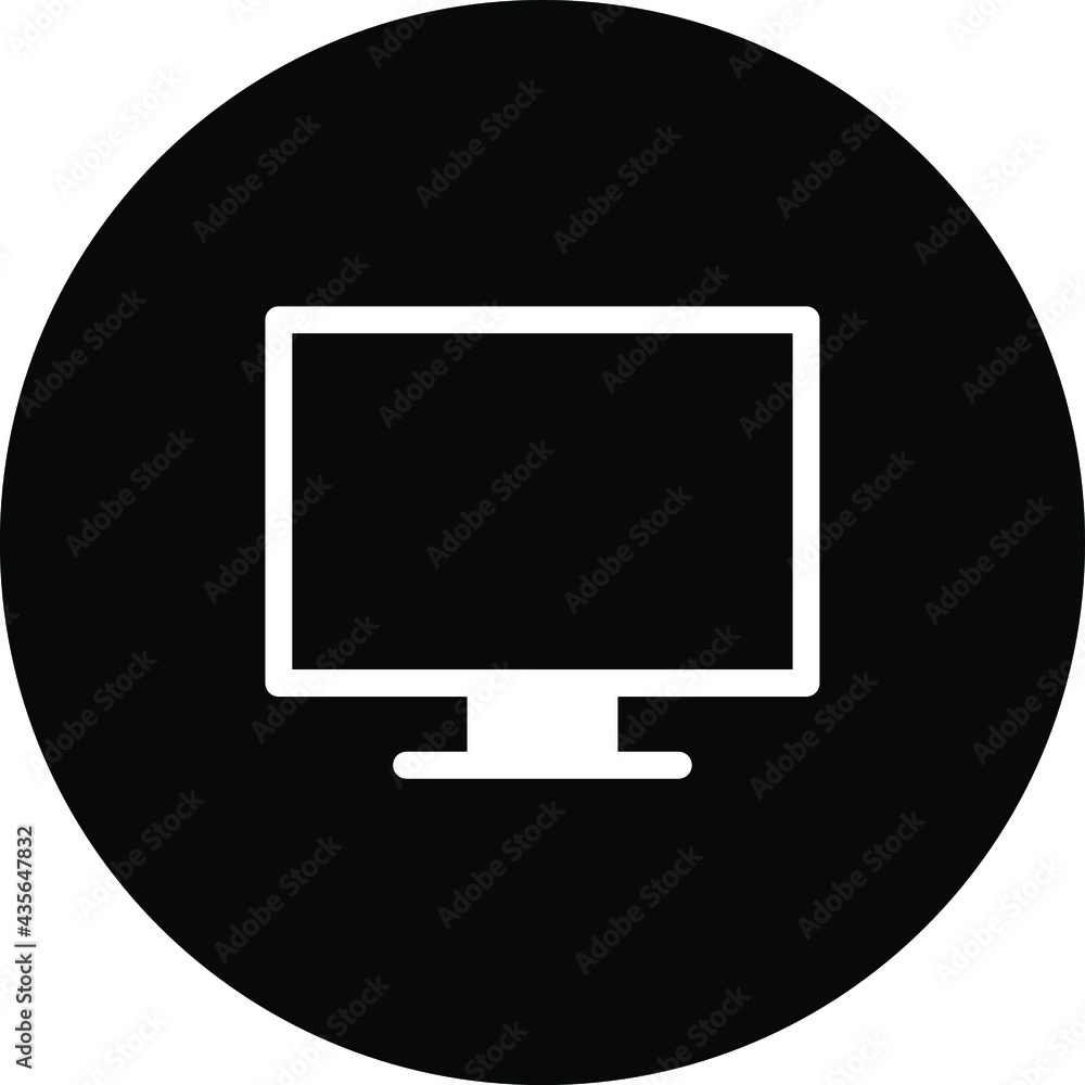 monitor icon vector. TV or computer screen monitor icon vector. TV or computer screen