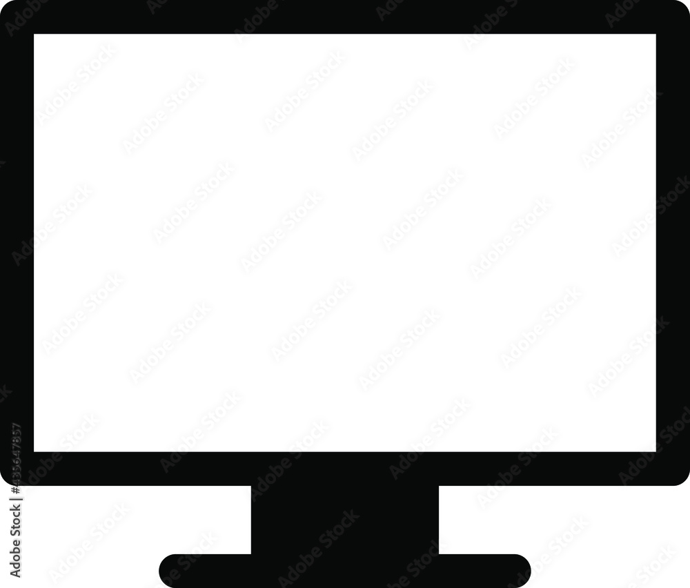 monitor icon vector. TV or computer screen monitor icon vector. TV or computer screen
