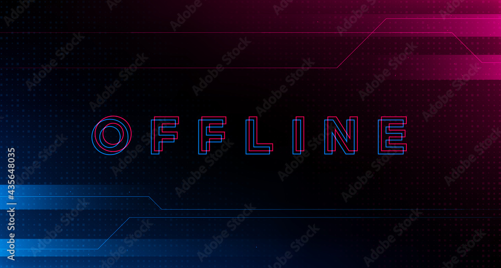 Glitch offline twitch banner. Offline title with distortion effect for  streaming screen. Stream gaming technology background. Vector Stock Vector  | Adobe Stock