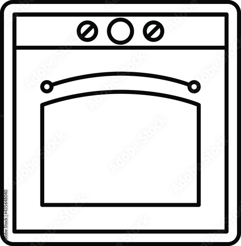 oven line icon. Gas oven outline sign for web design
