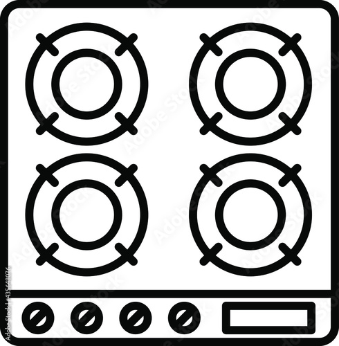 oven line icon. Gas oven outline sign for web design
