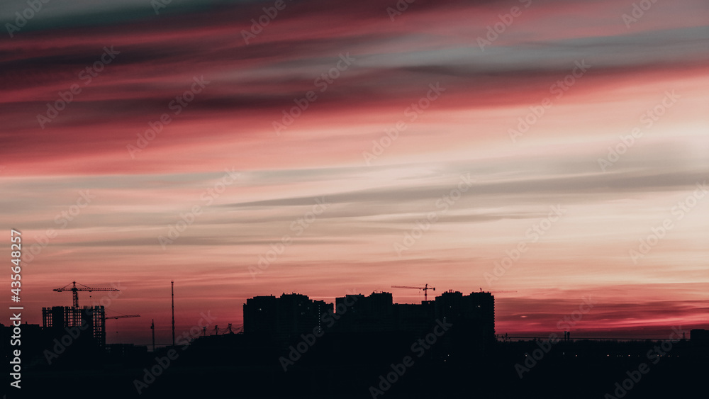 sunset over the city sunset over the city