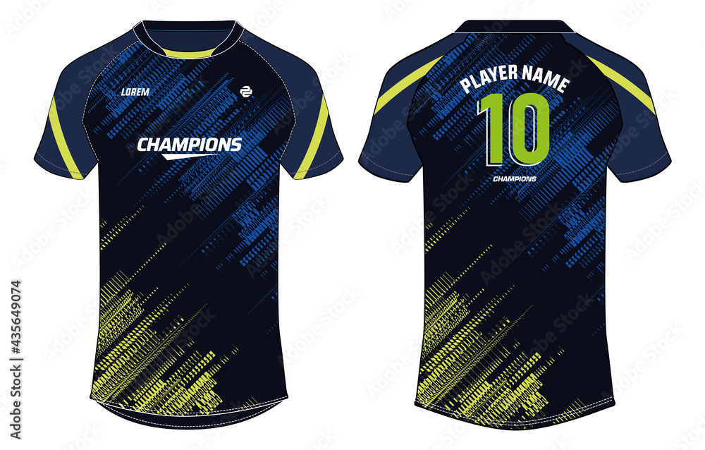 Sports jersey t shirt design concept vector template, Raglan Round neck ...