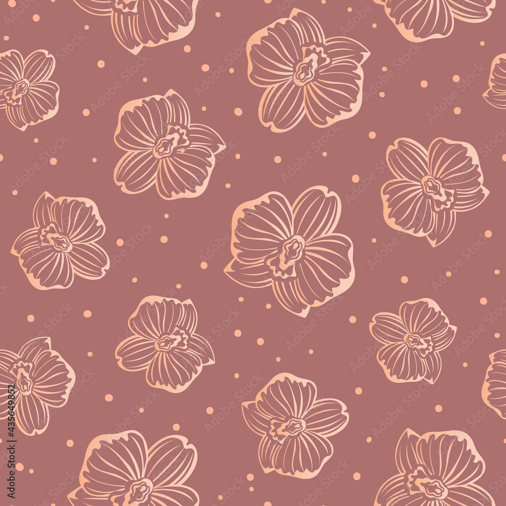 orchid flowers seamless pattern orchid flowers seamless pattern