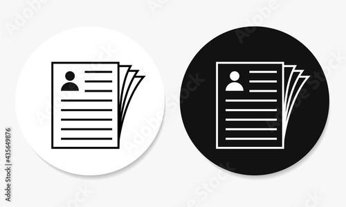 Stack of documents with photo profile icon. Stack of paper files. Illustration vector