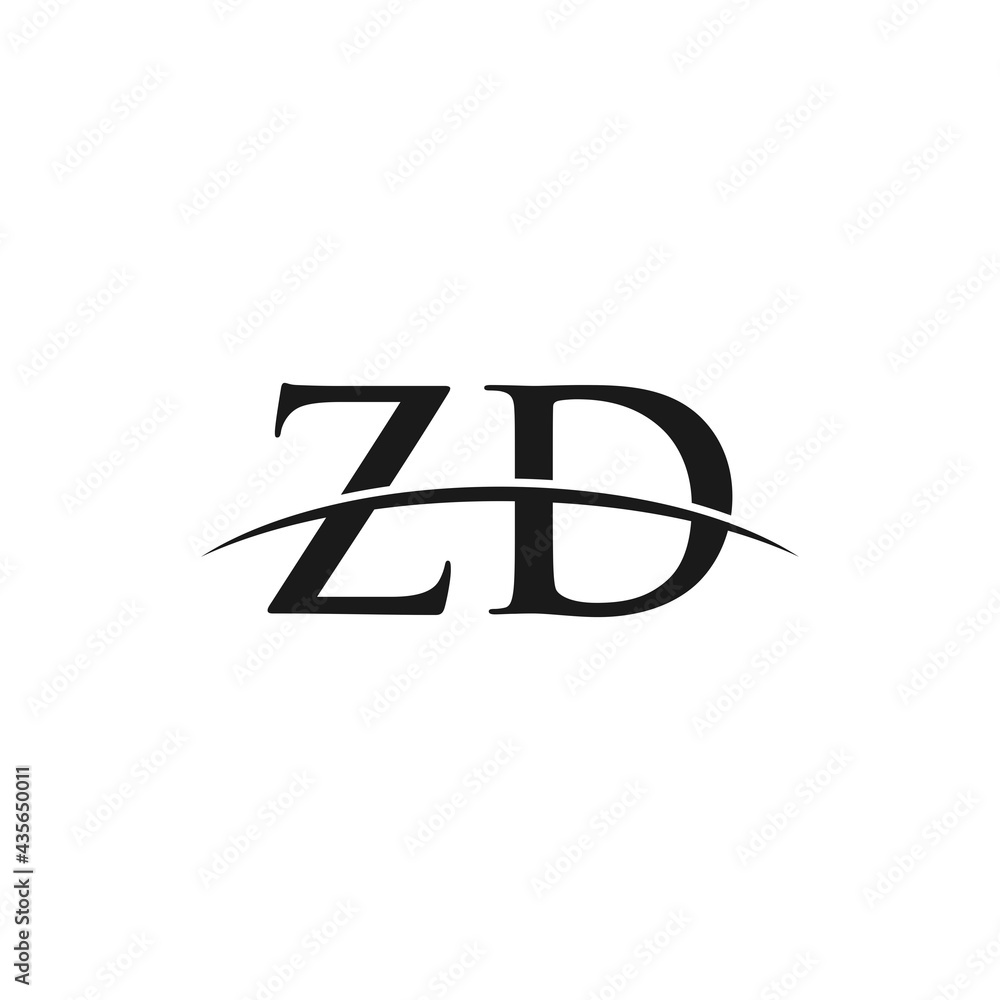 Obraz premium ZD initial swoosh horizon, letter logo designs vector