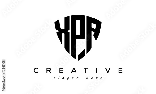 XPA letters creative logo with shield photo