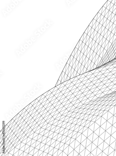 abstract architectural drawing 3d view