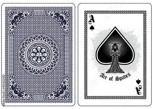 skull with ace of spades, playing card 
