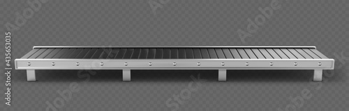 Empty conveyor belt isolated on transparent background.