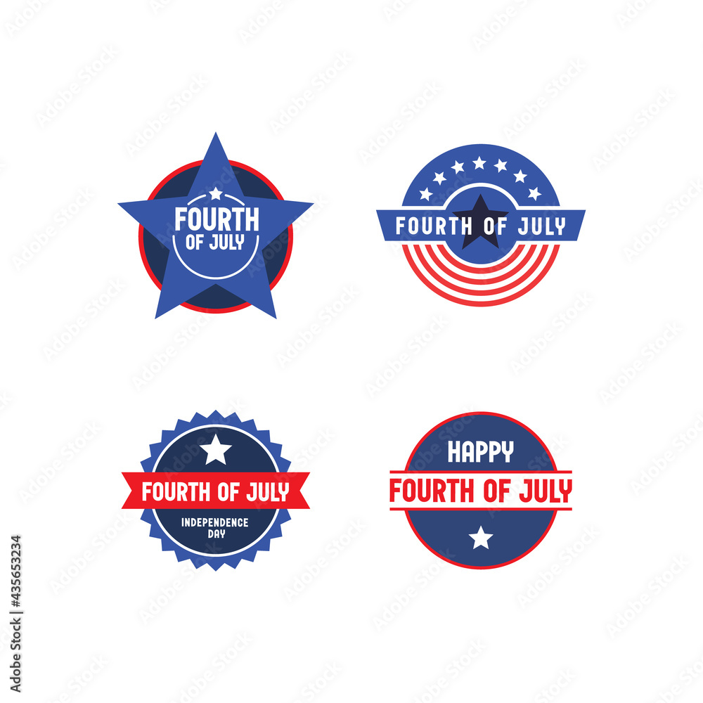 Set of 4th of July badges. Vector design for United States of America patriotic celebration. American independence day banners. Set of 4th of July badges. Vector design for United States of America patriotic celebration. American independence day banners.