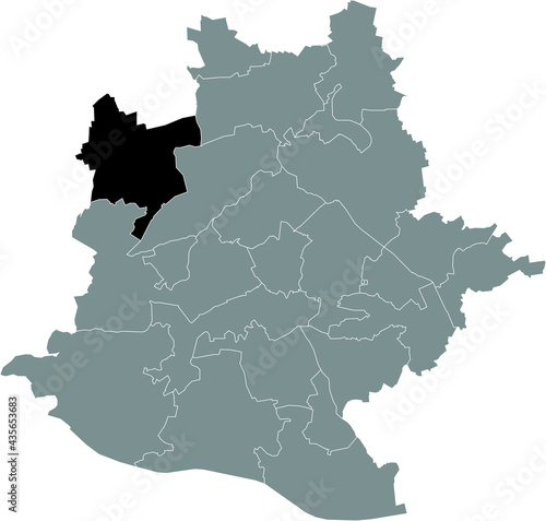 Black location map of the Stuttgarter Stadtbezirk Weilimdorf district inside the German regional capital city of Stuttgart, Germany