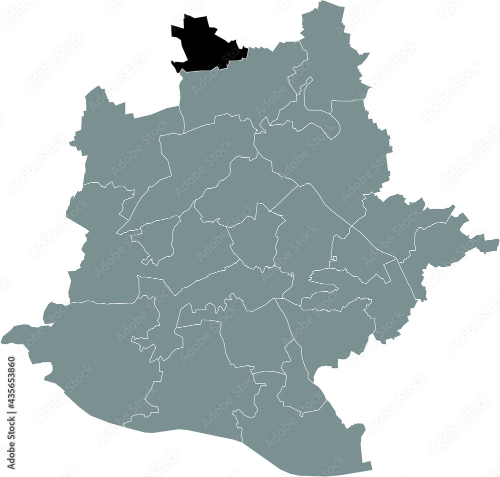 Black location map of the Stuttgarter Stadtbezirk Stammheim district inside the German regional capital city of Stuttgart, Germany