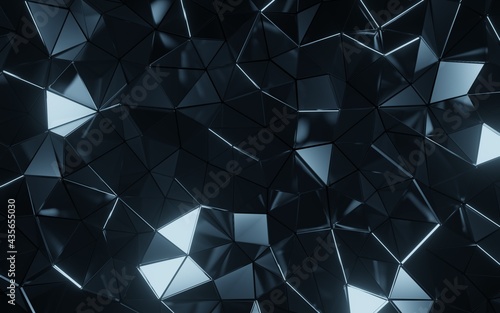 3d render of metallic dark blue textured wallpaper