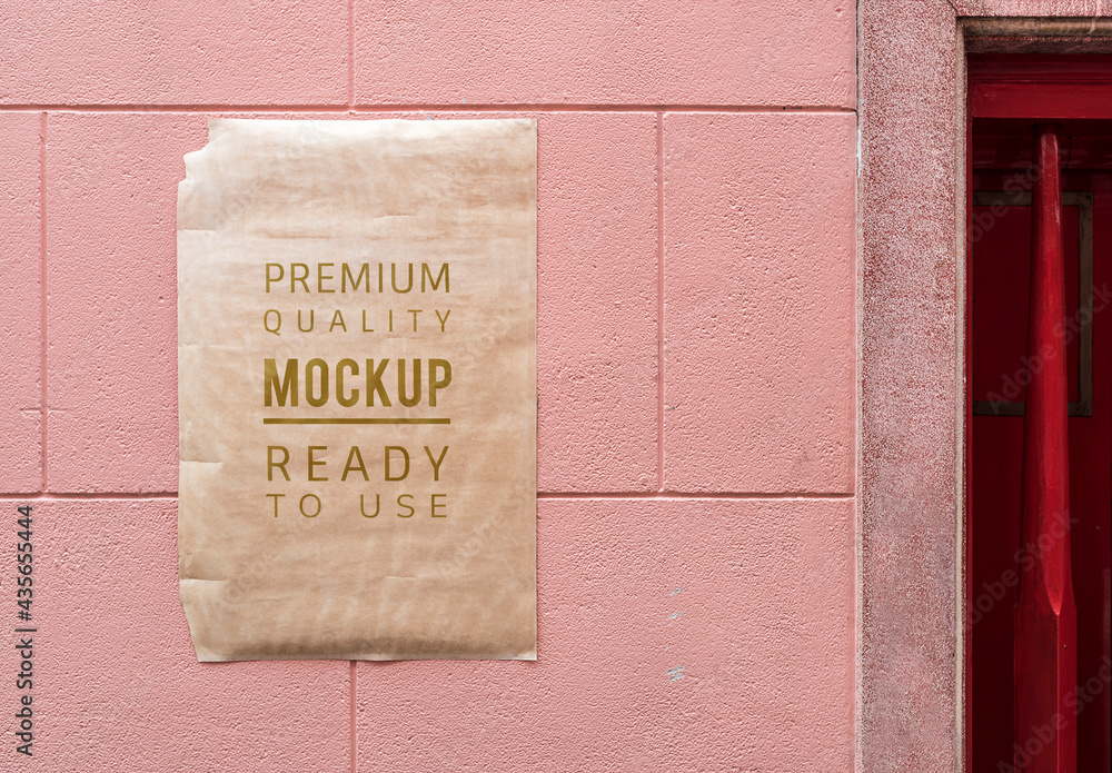 editable-mockup-poster-on-a-wall-stock-template-adobe-stock