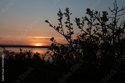 sunset on the lake in uk