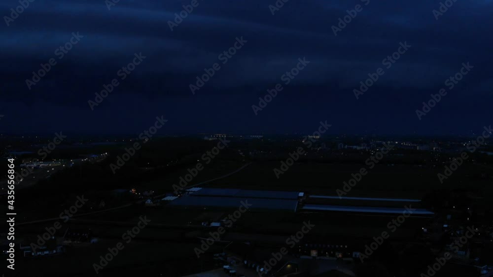 Lightning Lights Up The Sky At Nighttime Over The City. aerial
Lightning Lights Up The Sky At Nighttime Over The City. aerial