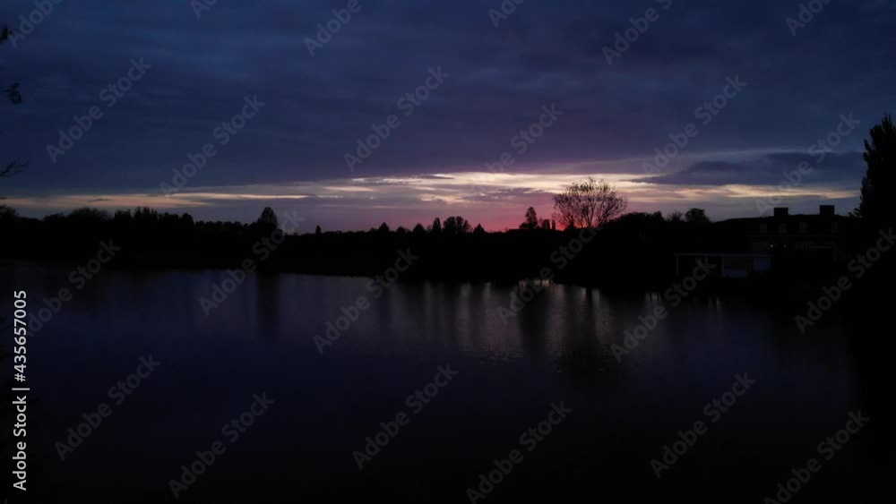 Golden Hour At Lake Located in Barendrecht, Netherlands aerial Golden Hour At Lake Located in Barendrecht, Netherlands aerial
