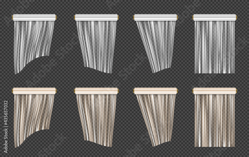 Roll of wrapping plastic stretch film set. Vector illustration isolated on transparent background.