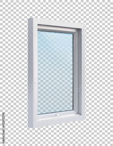 white window in side projection on transparent background vector illustration